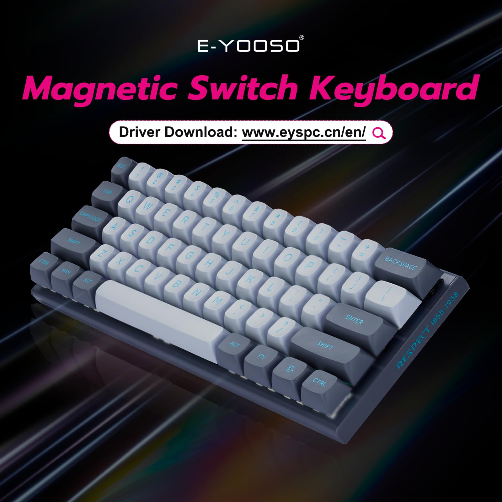 E-YOOSO Hz-61 60% Wired RGB Gaming Keyboard, Magnetic Switch, Hot